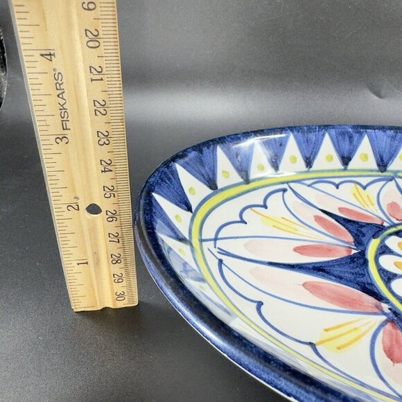 Vintage Italian Folk Art Pottery Stoneware Long Tray Dish Plate Hand Painted - Picture 3 of 11
